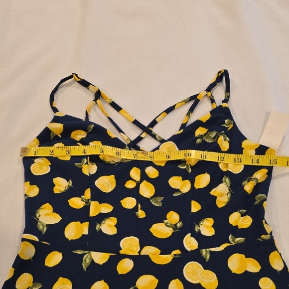 Nine Britton Navy Dress with Yellow Lemon Print - Picture 5 of 10